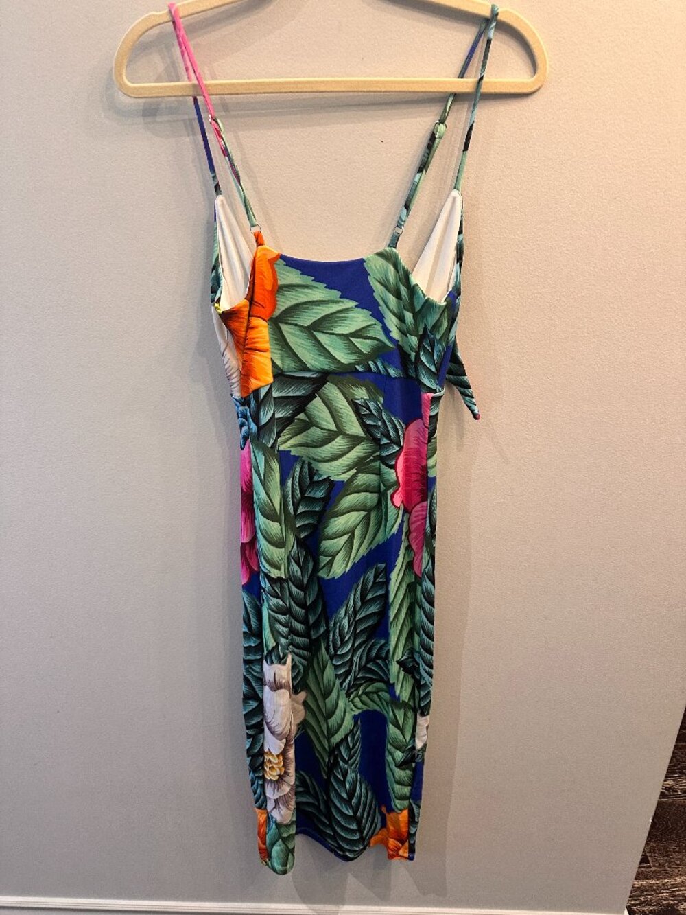MARA HOFFMAN Flora Tie Front Cutout Midi Dress Tropical - Size Small